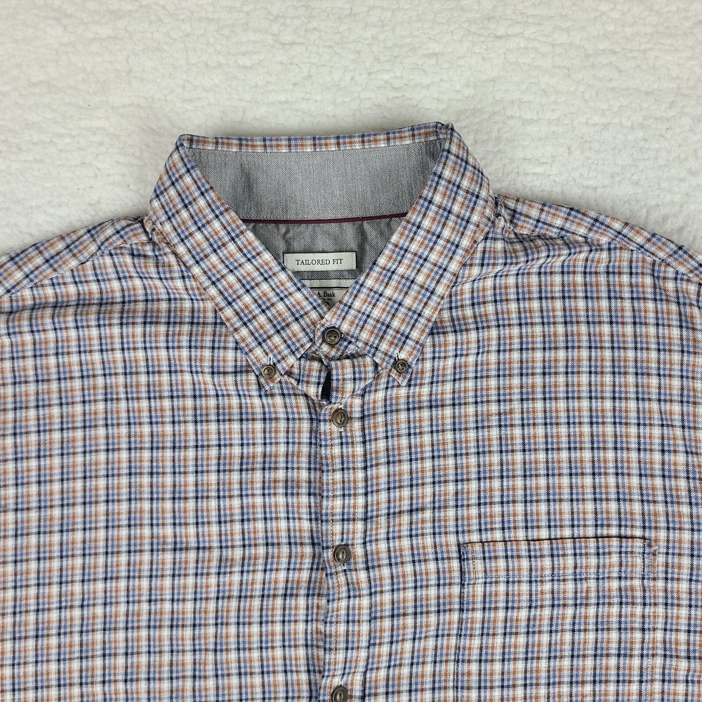 Jos‎ A Bank Shirt Mens 2XL XXL Plaid Tailored Fit 1905 Flannel Dress Button Down - Picture 3 of 11